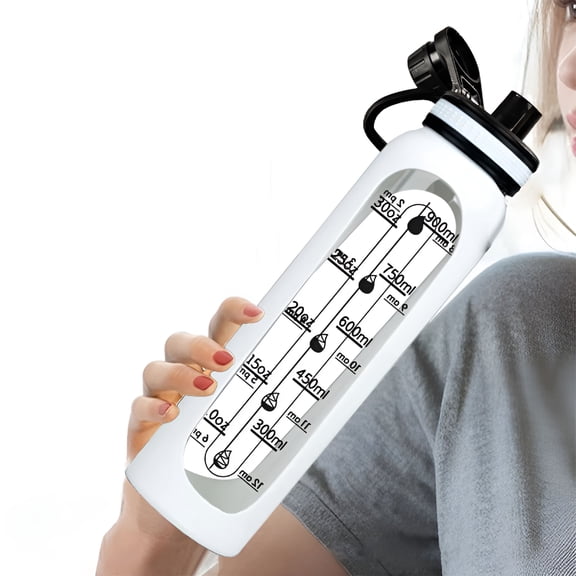 ACDANC Glass Shaker Bottle, BPA-Free Blender Shaker Bottle With 304SS Ball and Retractable Cleaning Brush for Protein Mixes Fitness