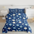thumbnail image 3 of Homewish Kawaii Vintage Flowers 3-Piece Full Size Comforter Sets For Boys Girls,Blue White Floral Blossoms Bedding Comforter Set,Spring Garden Lightweight Bedding Sets,Luxury Bedroom Decor, 3 of 9