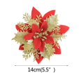 thumbnail image 3 of Flores artificiales de 5 piezas con purpurina, adornos de árbol de Navidad para el hogar, boda, Día de San Valentín, 3 of 4