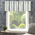 thumbnail image 4 of Sage Green Stripe Farmhouse Short Window Curtain Valances, Geometric Grey White Vertical Striped Rod Pocket Kitchen Valances for Living Room Bedroom Bathroom Cafe 42" x 12", 4 of 8