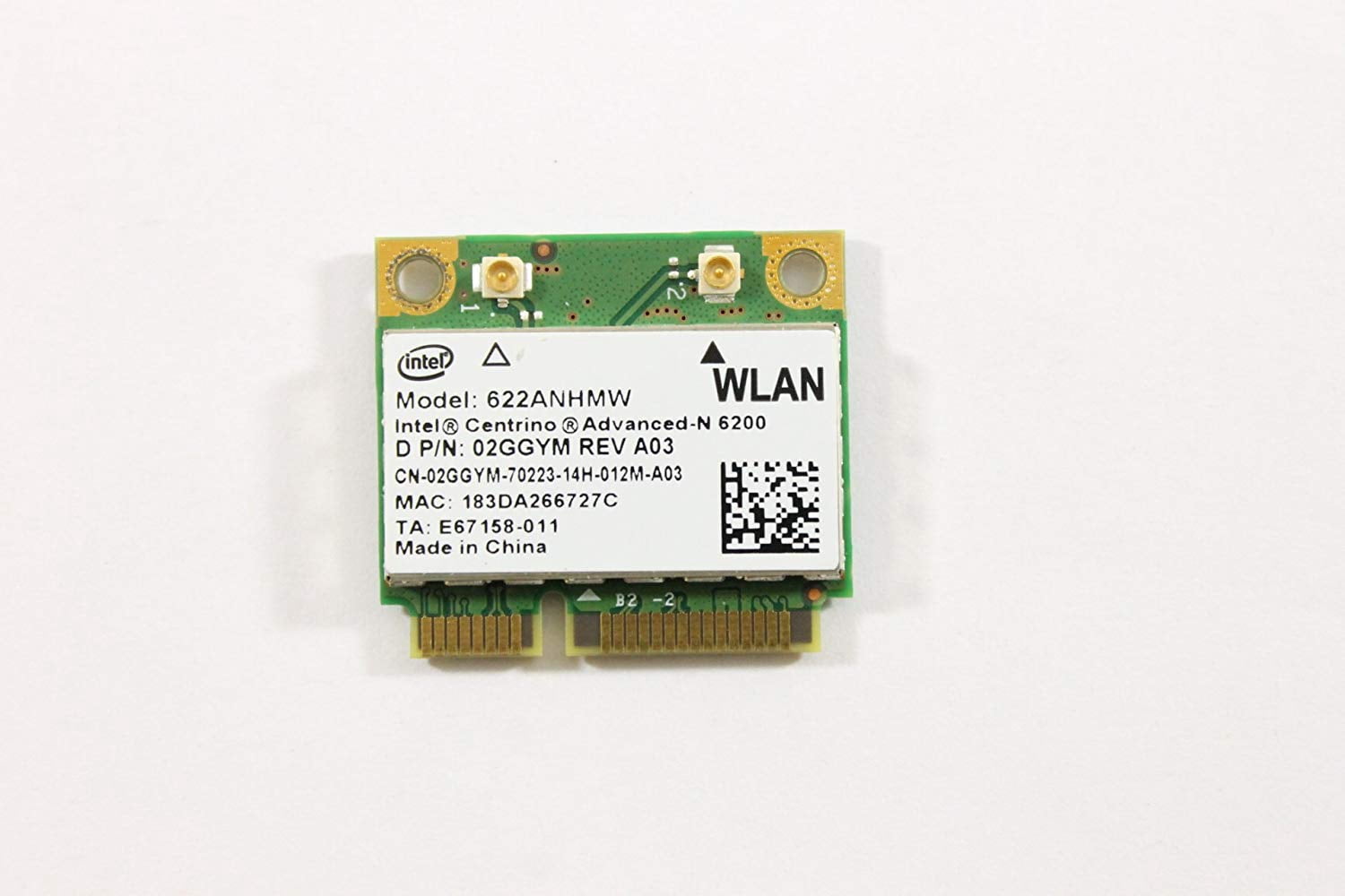 Dell Mini Pci Express Half Height 2ggym Wlan Wifi 802 11n Wireless Card Latitude E6410 E6510 Studio Walmart Com Walmart Com