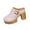 Khaki, variant on Spring Summer Sandals for Women Chunky Heel Closed Toe Slip-on High Heels Women Casual Leisure Daily Summer Beach Shoes Outerwear Sandals