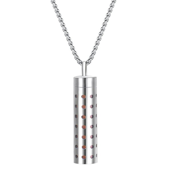 Clearance Collar difusor de aceite de aromaterapia con perfume para caballero,collar con colgante de aromaterapia,collar con medallón abierto vintage con aroma a perfume par