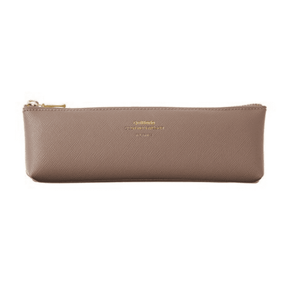 Delfonics Quitterie Pen & Pencil Case: 7-1/4 in. x 2-1/2 in. (Greige)