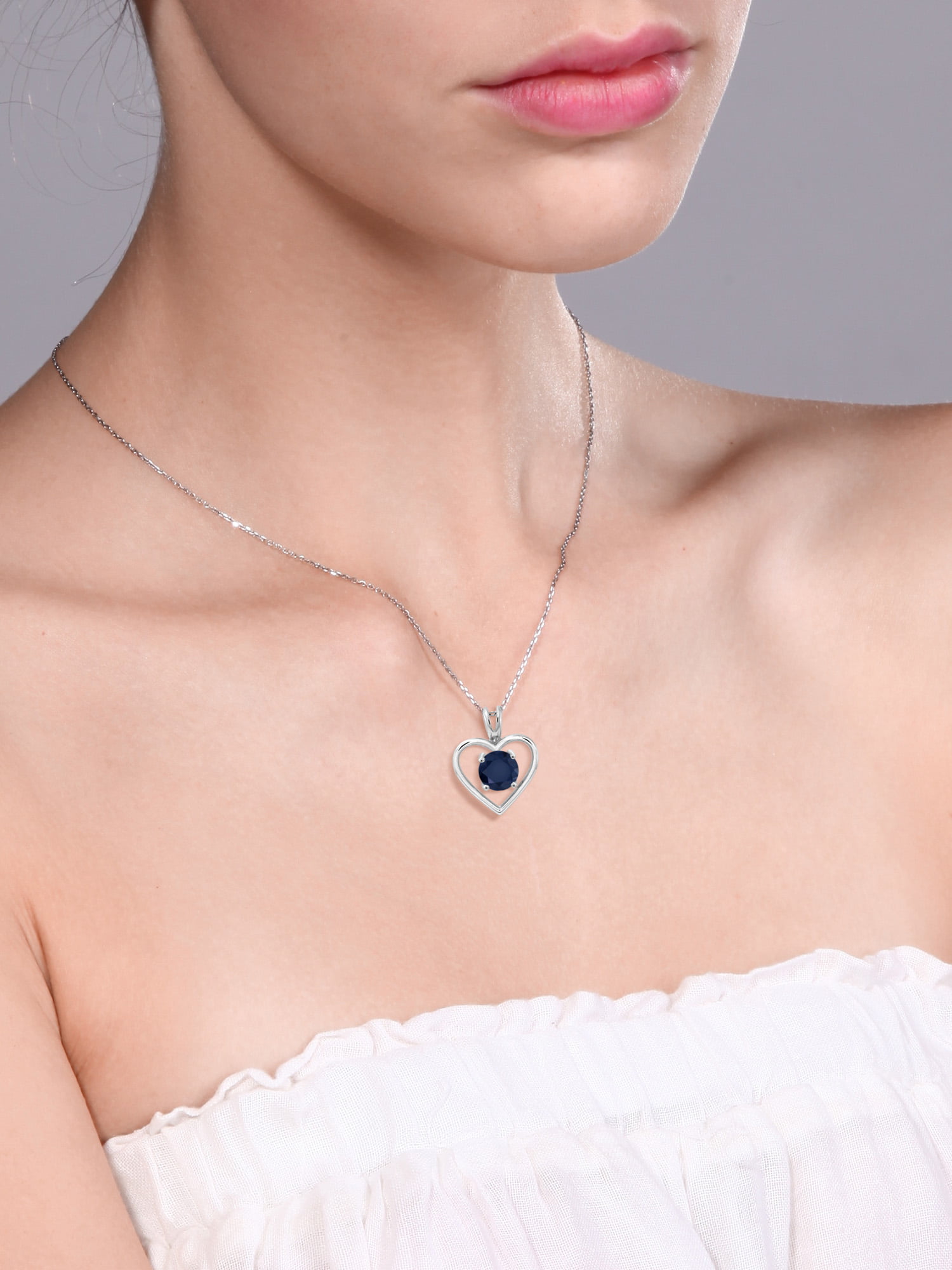Details about   1.10 Ct Round Blue Sapphire 925 Sterling Silver Pendant With Chain 