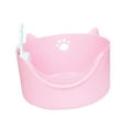 thumbnail image 3 of Caja de arena para gatos con parte abierta, bandejas de arena para mascotas con lados altos, bandejas de arena prácticas para hámsteres, cone Rosa, 3 of 9
