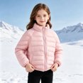 thumbnail image 6 of Kogui Kids Stand-Collar Puffer Jacket Hoodless Zip-Up Lightweight Winter Coat Ages 12M-8Y 5T 6T (Pink,5-6 Years), 6 of 7