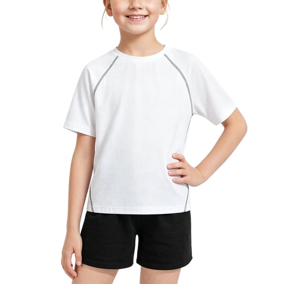 Luvrsol Big Boys' T-Shirt Unisex Kids Solid Basic Short Sleeve Cotton Multipack Basic Undershirts 110-180