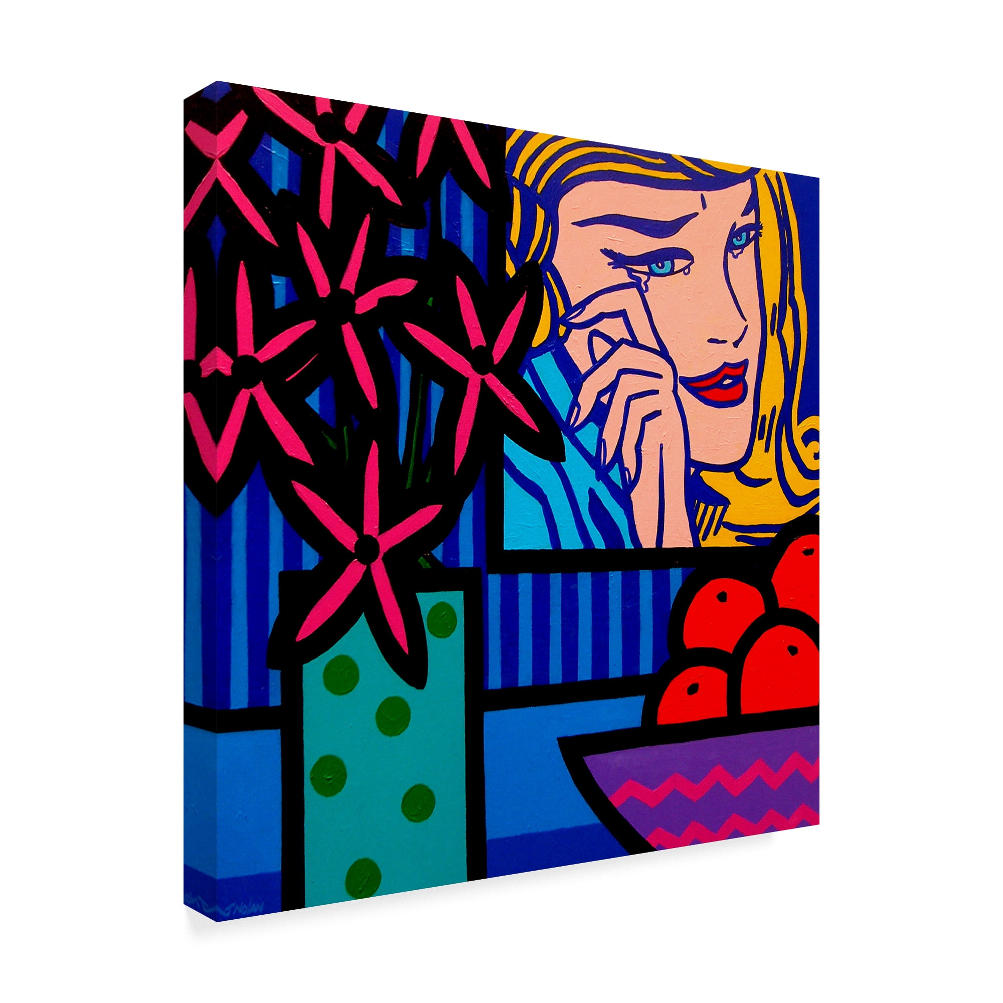 Trademark Fine Art 'Still Life with Lichtenstein Crying Girl' Canvas Art by John Nolan