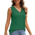 thumbnail image 2 of Seductiva Basic T Shirts for Women Tank Top for Women Summer Outfits V Neck T Shirts Trendy Eyelet Sleeveless Basic Beach Vacation Clothes Comfy Casual Vacation Workout Clothes Outfits Workout, 2 of 5