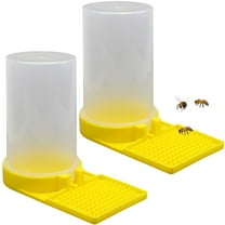 MODANU 2Pcs Bee Feeder for Hives, Beekeeping Water Dispenser, Honey Feeder, Hive Entrance Feeder, Bee Keeping Drinking Cups Bee Watering Station for Garden, Yellow