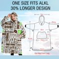 thumbnail image 4 of Oversized Wearable Blanket Hoodie,Green Brown Football Words Pattern Sherpa Blanket Hoodie with Super Pockets,Super Warm Fuzzy Pullover for Women & Men, 4 of 6