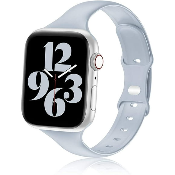 Seizehe Bracelet Fin Compatible avec Apple Watch Bracelet 38mm 40mm 41mm 42mm 44mm 45mm pour Femmes Hommes, Bracelet de Remplacement en Silicone Doux Fin pour iWatch Se/série 7/6/5/4/3/2/1