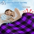 thumbnail image 3 of Black Purple Plaid Cooling Blanket,Lightweight Breathable Summer Throw Blanket with Double Sided Cold Effect,Farmhouse Simple Buffalo Checked Picnic Blankets Bed Sheet for Hot Sleepers 60"x80", 3 of 8