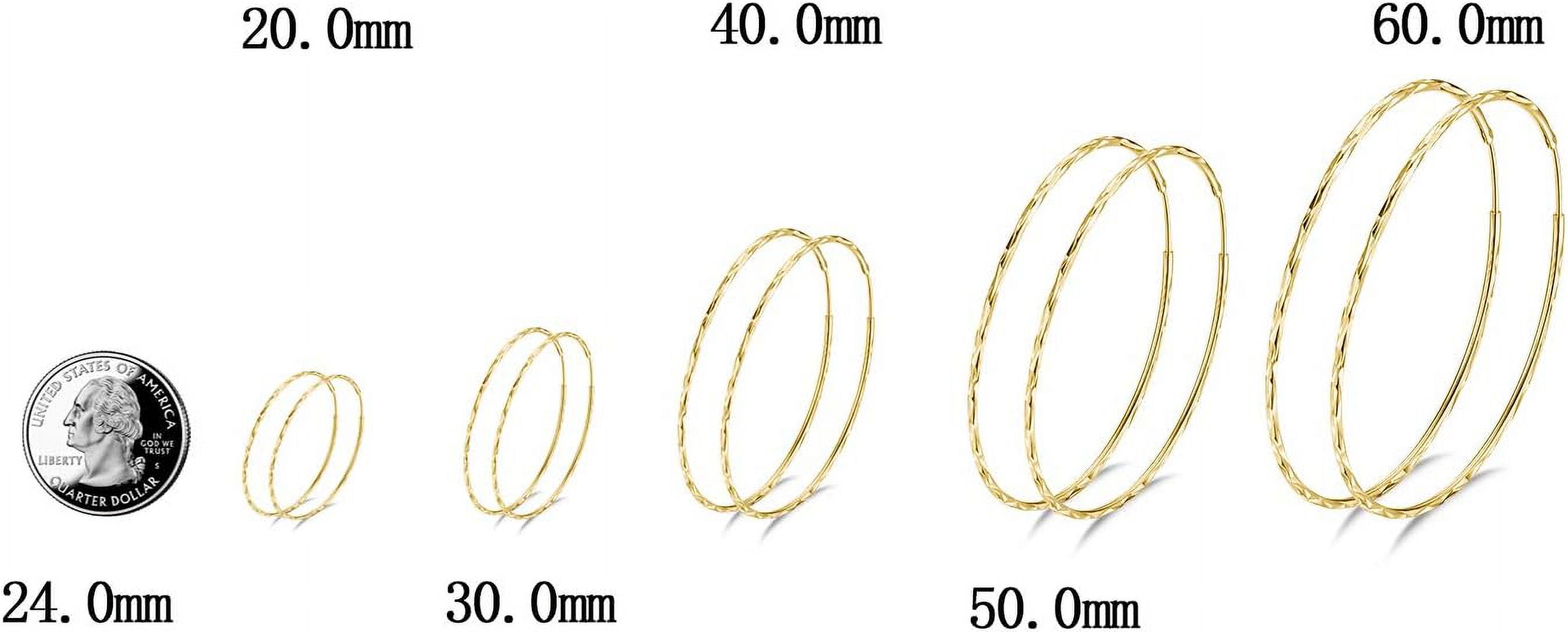 DOLIOX 925 Sterling Silver Circle Endless Hoop Earrings for Women 20 30 40 50 60 70mm