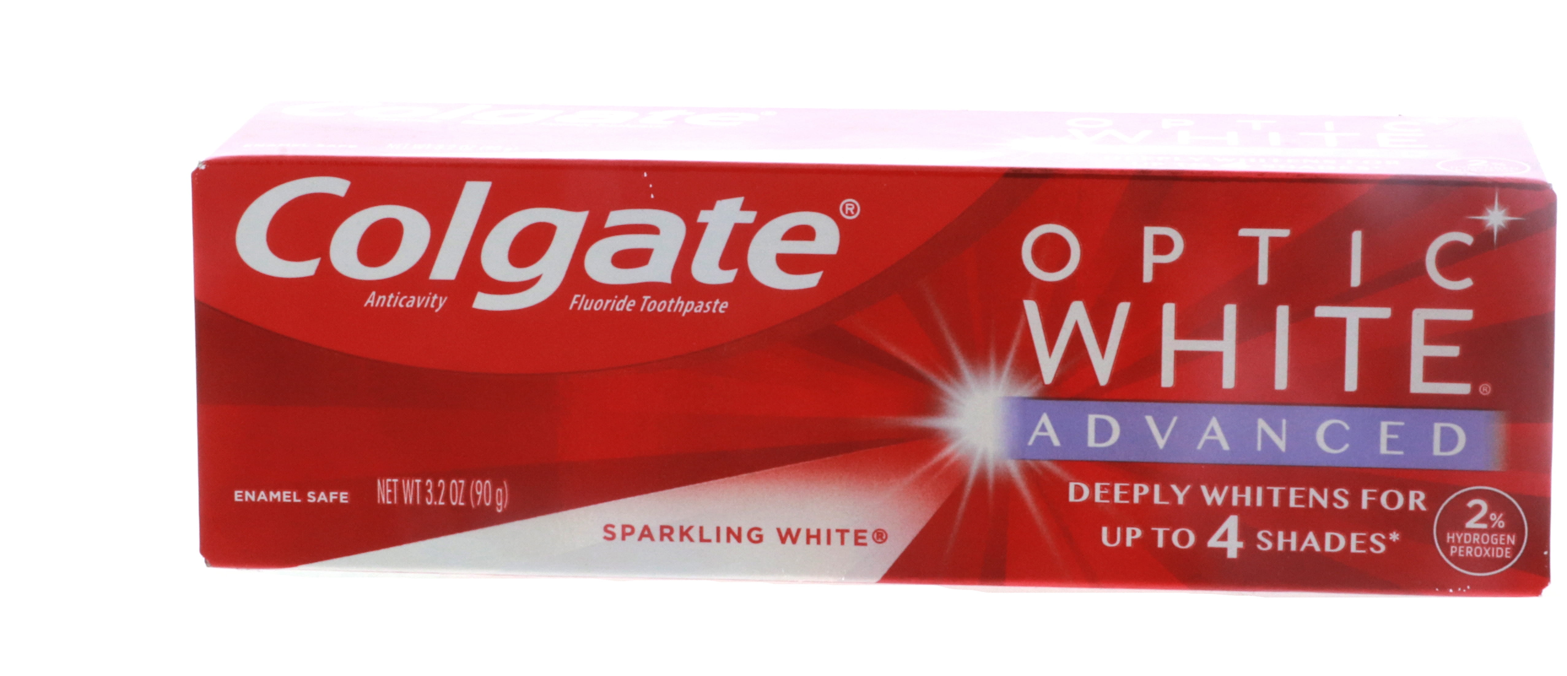 Colgate Optic White Advanced Teeth Whitening Toothpaste  Sparkling White  3.2 Oz (Pack of 3)