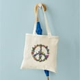 thumbnail image 6 of CafePress - Butterflies Peace Sign Tote Bag - Unisex Canvas Tote Bag, Beige, 1-Piece, 6 of 8