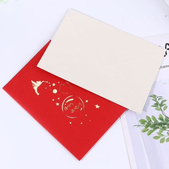 VERDANVERSE 3Pcs Fairy Blessing Card Paper Red Birthday Fun