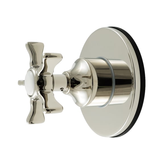 Kingston Brass KS4036NX Hamilton Single-Handle Six-Way Diverter Valve with Round Trim Kit in Polished Nickel