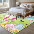 thumbnail image 4 of 6x9 Area Rugs for Living Room, Easter Non Slip Area Rugs for Kitchen Bedroom Entryway, Spring Bunny Colorful Rabbit Eggs Butterfly Blue Green Washable Carpet Runner Rug Floor Mats for Bedroom, 4 of 8