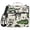 Dinosaur Graffiti, variant on 3 Ring Zipper Binder with Shoulder Strap Waterproof Trapper Keeper 2 Inch D-Ring 500 Sheets Capacity Neon Dog Paw