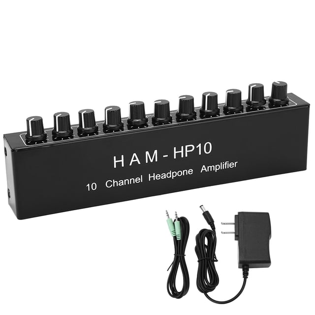 10 Canaux Tête Loupe Stéréo Répartiteur Audio Indépendant Control 100240v US Plug