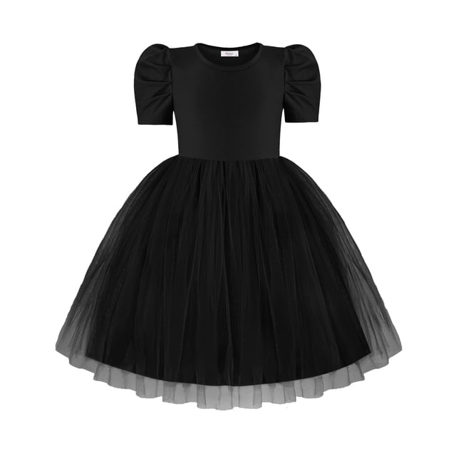 Vestido Arshiner de tul tutú de manga corta para fiesta de niñas pequeñas