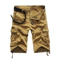 thumbnail image 1 of WILLBEST Pantalones Cortos para Hombre, de Color Liso, Talla Grande, con Bolsillos, Cinco Cuartos, Informales, Holgados, de Negocios, de Verano, 1 of 2