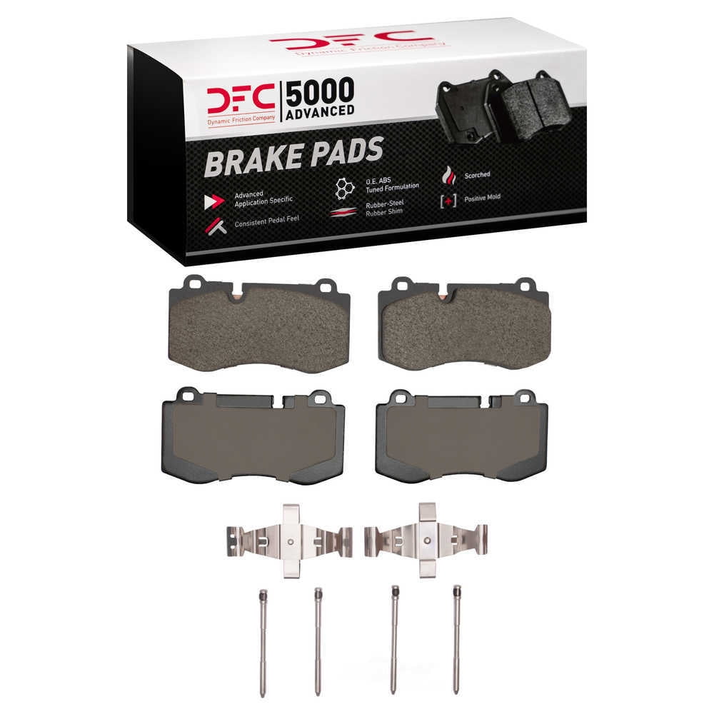Dynamic Friction Company 1551-1223-01 DFC 5000 Advanced Brake Pads - Low Metallic and Hardware Kit