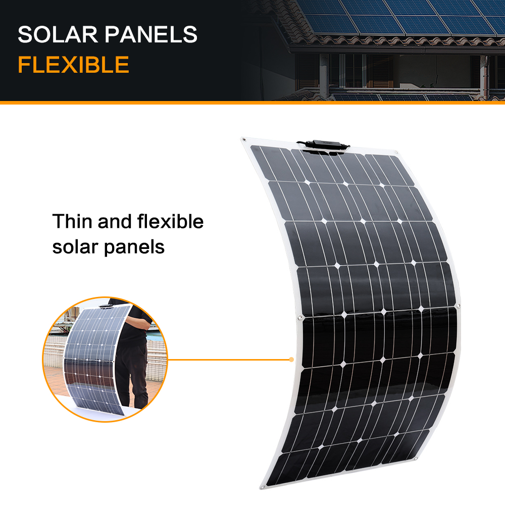XINPUGUANG 200W Flexible Solar Panel 2X100W Monocrystalline Solar Charging for RV Boat Camping