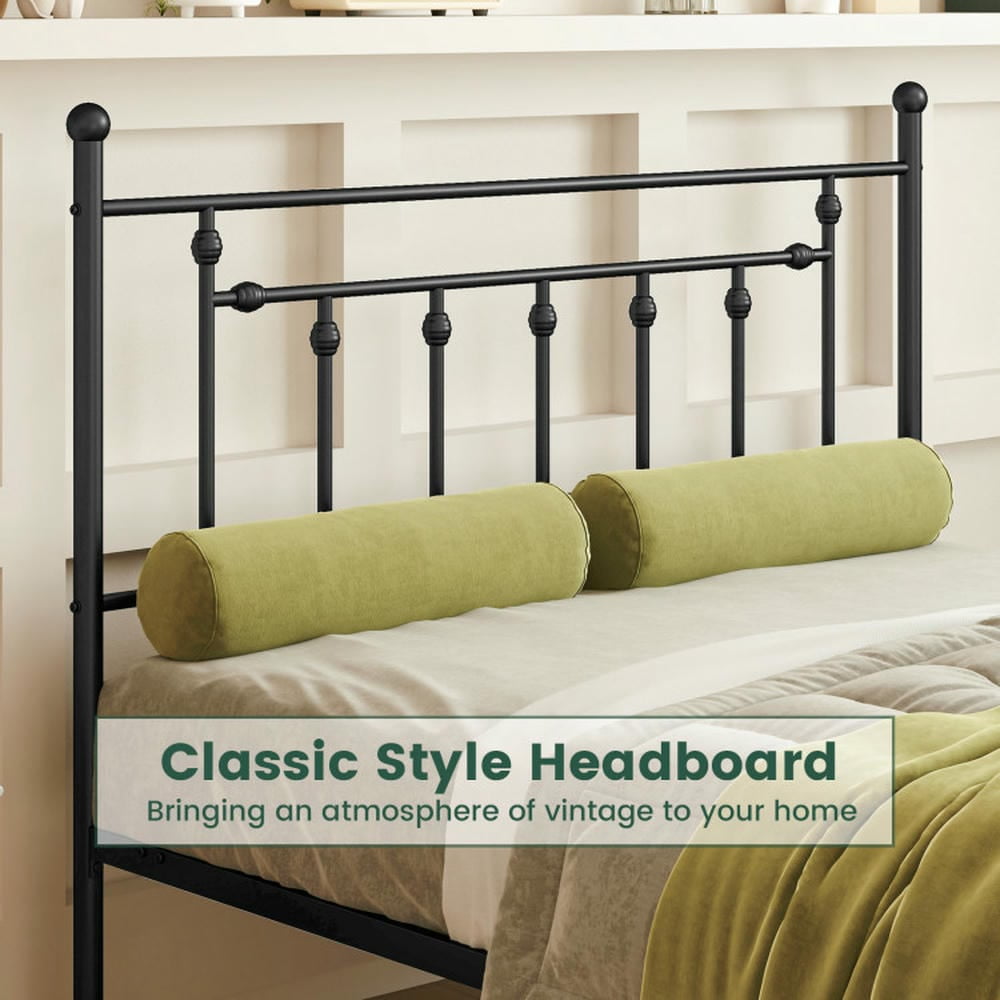 GVN Sturdy Bed Frame, Bedroom Platform Bed Frame,Full/Queen/Twin Size Heavy-duty Metal Bed Frame with Headboard-Queen Size