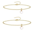 thumbnail image 1 of Bracelets et Chevilles en Chaîne Cœur en Acier Inoxydable pour Hommes Femmes, Bracelet 15+5cm, Cheville 21+5cm Réglable, 1 of 6