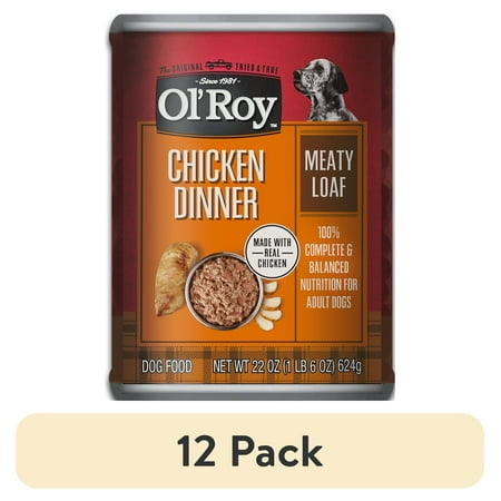 (12 pack) Ol' Roy Savory Loaf with Chicken Meaty Pate Wet Dog Food, 22 oz Can