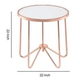 thumbnail image 5 of Bowery Hill End Table in Frosted Glass and Rose Gold, 5 of 6