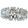 thumbnail image 2 of Swarovski Women's Silver Crystal Vittore Pear Ring, 2 of 2