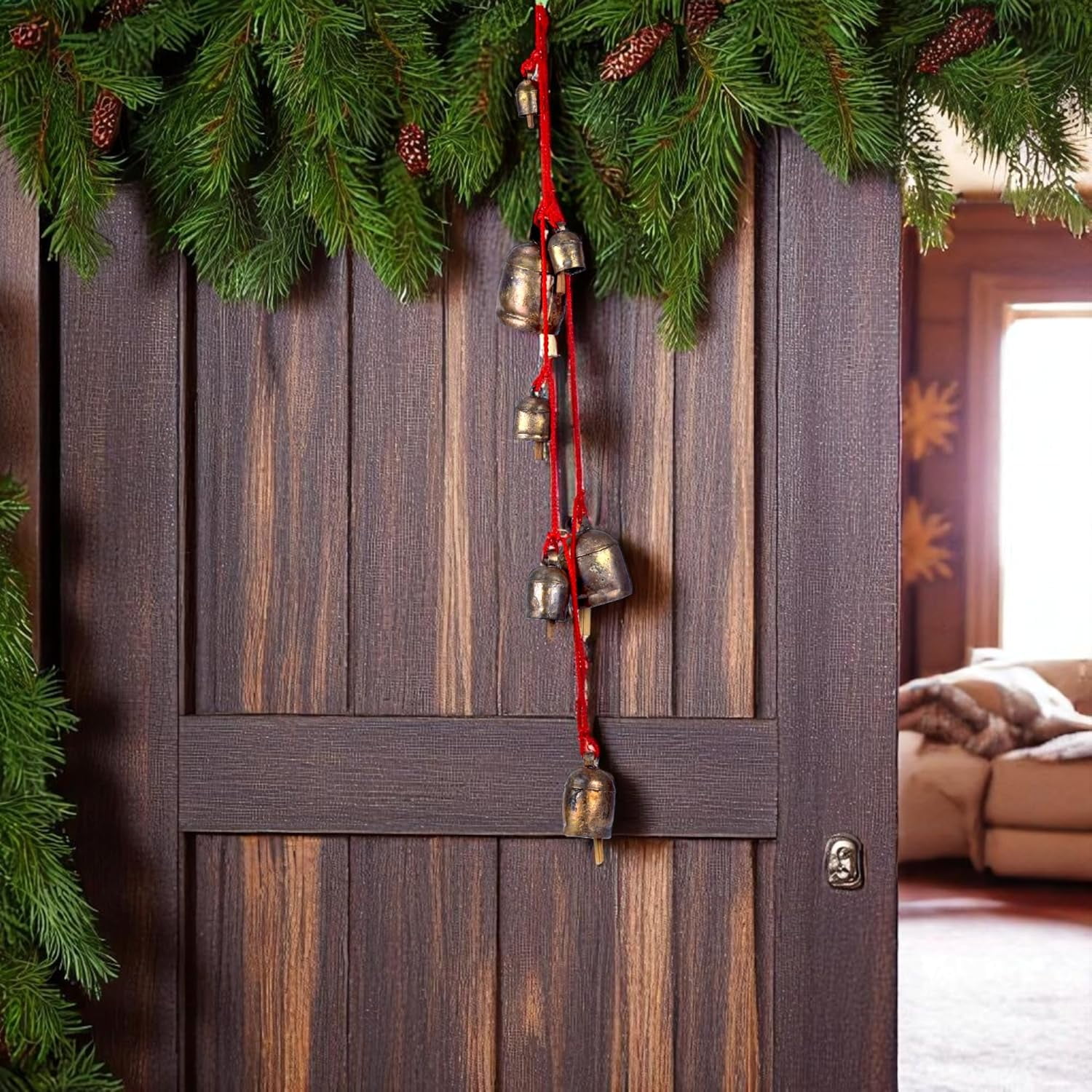Vivanta Cluster Bell Wind Chimes 55 Inch Gold Metal Holidays Wind Chimes, Rustic, Vintage, Decorative