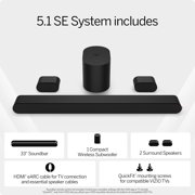 Open Box VIZIO SV510X-0806 5.1 Soundbar SE, Wireless Subwoofer, Surround Sound w/Dolby Atmos, DTS:X, Bluetooth Speaker