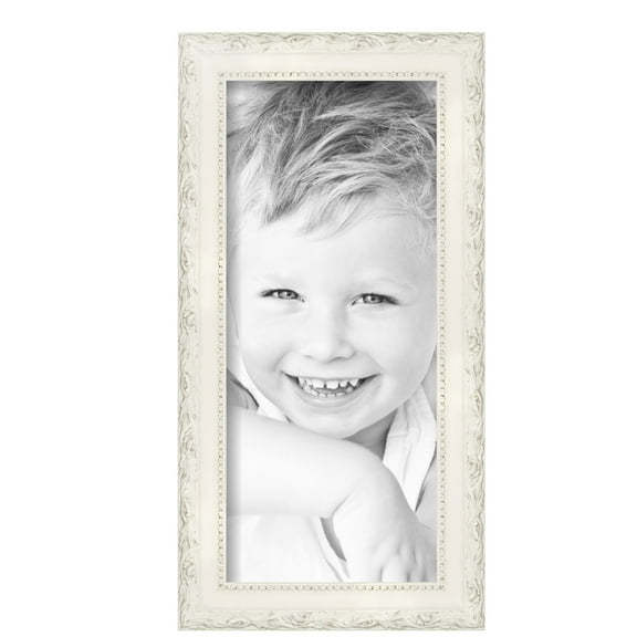 ArtToFrames 7" x 16" Classic White Picture Frame, 7x16 inch White Wood Poster Frame (WOM-5004), Pack