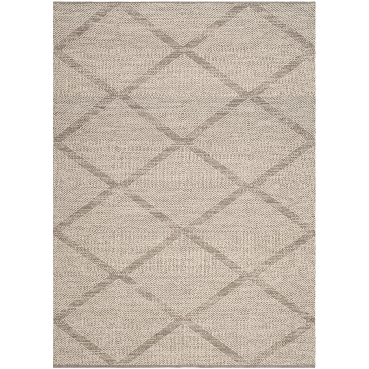 SAFAVIEH Montauk Bailey Geometric Cotton Area Rug, Grey, 10' x 14'