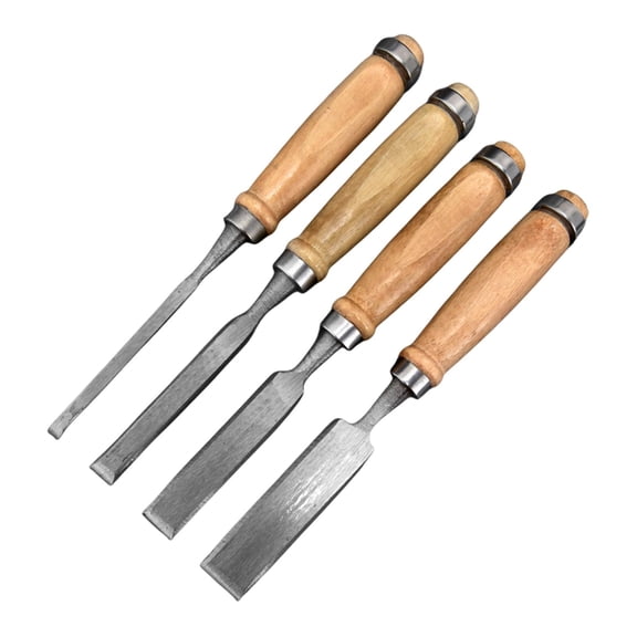 Wood Carving 4 Pieces Wood Carving Chisels Set Professional Chisel DIY Beginner Hobbyists Handcrafted （50 carbon steel 4PC）
