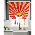 thumbnail image 5 of Yellow Red Boho Tie Up Curtains for Window, Thermal Insulated Balloon Shade Adjustable Rod Pocket Curtains Valance Panels for Kitchen Bathroom Cafe 52 x 63 Farmhouse Gradient Abstract Tie Dye Art, 5 of 6