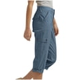 thumbnail image 5 of Noric Women's High Waisted Capri Cargo Pants with Pockets Casual Summer Hiking Workout Travel Cropped Pants, 5 of 9