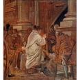 thumbnail image 2 of Wilhelm Marstrand 12x13 Gold Ornate Wood Frame and Double Matted Museum Art Print Titled - Cardinal Blessing Beggars at the Church Doors, 2 of 4