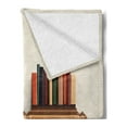thumbnail image 2 of Book Soft Flannel Fleece Blanket, Key Shaped Bookshelf with Colorful Books as Bitting Cuts Books Key to Knowledge Print, Cozy Plush for Indoor and Outdoor Use, 60" x 80", Multicolor, by Ambesonne, 2 of 5