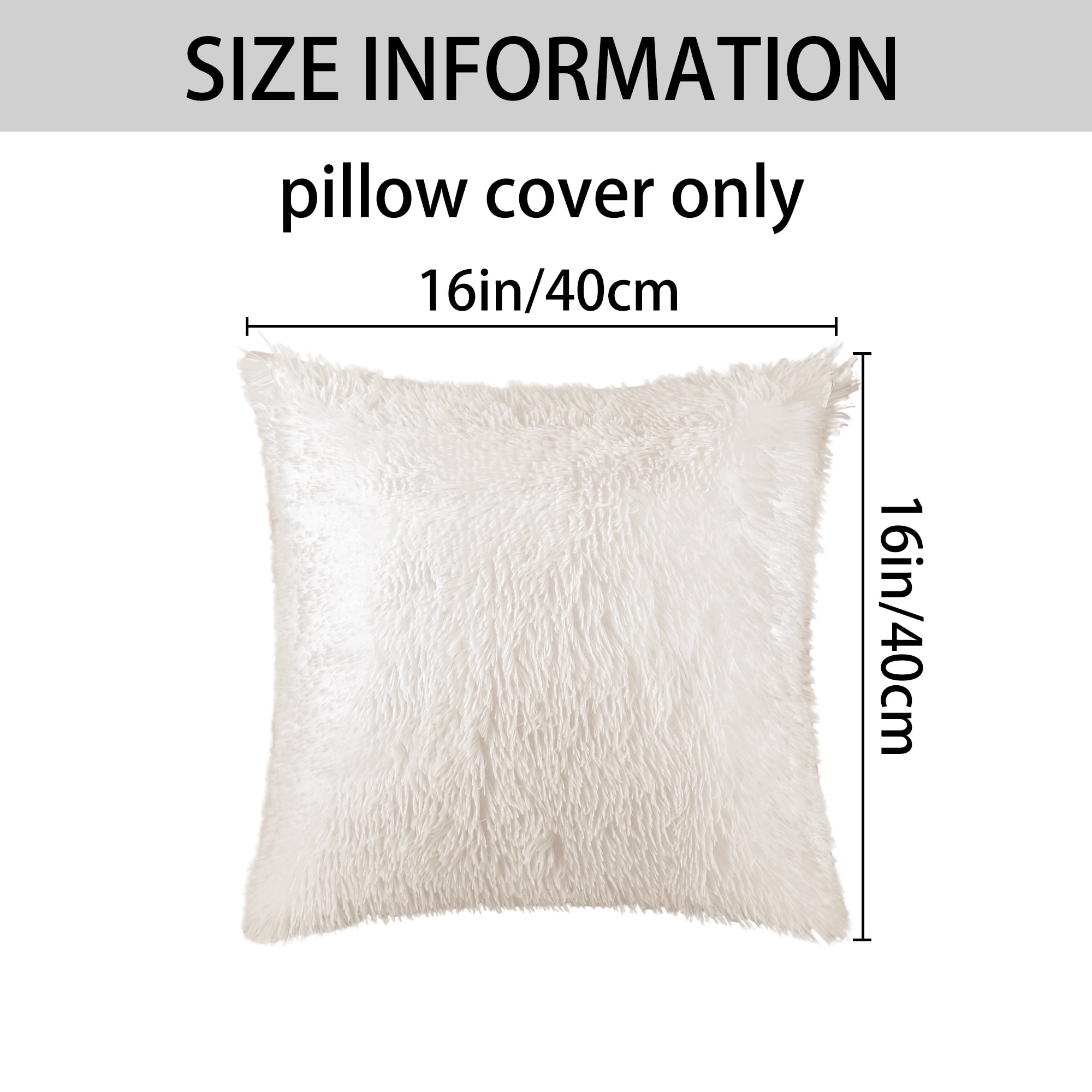 Unique Bargains Soft Modern Home Decor Plush Decorative Throw Pillow Covers (2 Count) Beige 16" x 16"