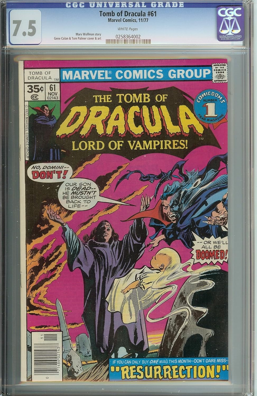 Tomb of Dracula #61 CGC 7.5