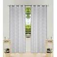 thumbnail image 2 of 2 Panel Chevron Ivory Design Voile Sheer Window Curtain 8 Silver Grommets 55" W X 63", 2 of 2