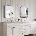 thumbnail image 6 of VONIGEE 18x24 Inch Black Bathroom Mirror, Metal Framed Rectangle Wall Mounted Mirror with Rounded Corners, Vanity Mirror for Over Sink, Modern Bedroom, Living Room, Entryway Decor, 6 of 9