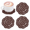 thumbnail image 1 of Juego de 4 Posavasos de Ganchillo Hechos a Mano, Manteles Individuales Redondos de Algodón de 4 Pulgadas/10cm, Manteles de Encaje de Ganchillo Vintage [Chocolate], 1 of 1