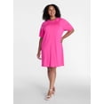 thumbnail image 2 of Time and Tru Women's Seamed Mini Dress with Short Sleeves, Sizes XS-XXXL, 2 of 6